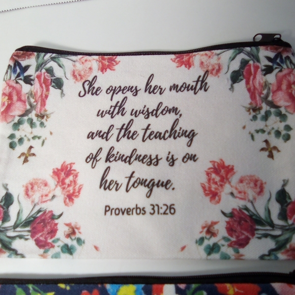 2 Inspirational Bible Verse Make-up Bags Lot #3 - Picture 2 of 8
